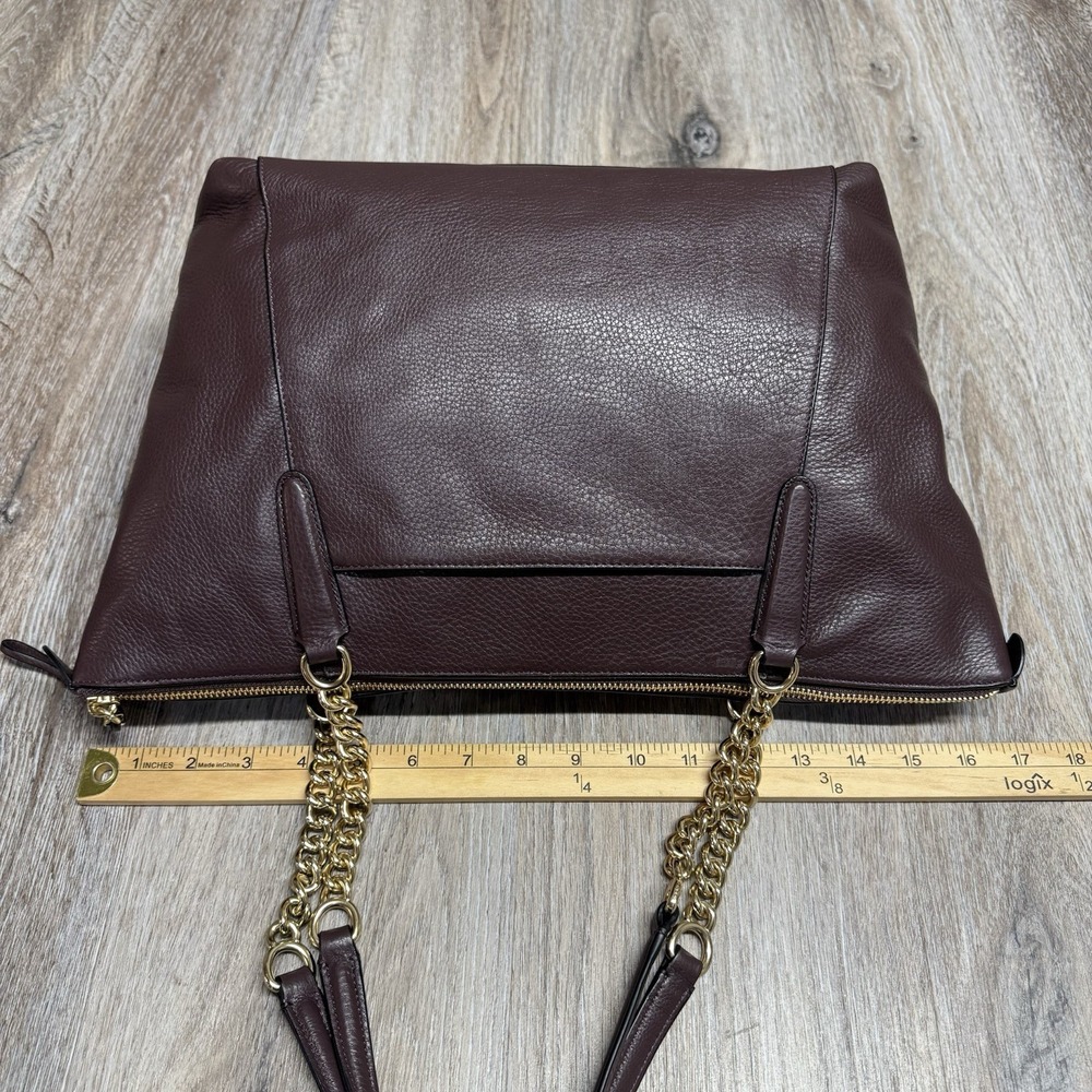 COACH Ava Chain Tote Oxblood Burgundy Leather Gold Hardware F22211 No Bag Charm - Picture 11 of 15